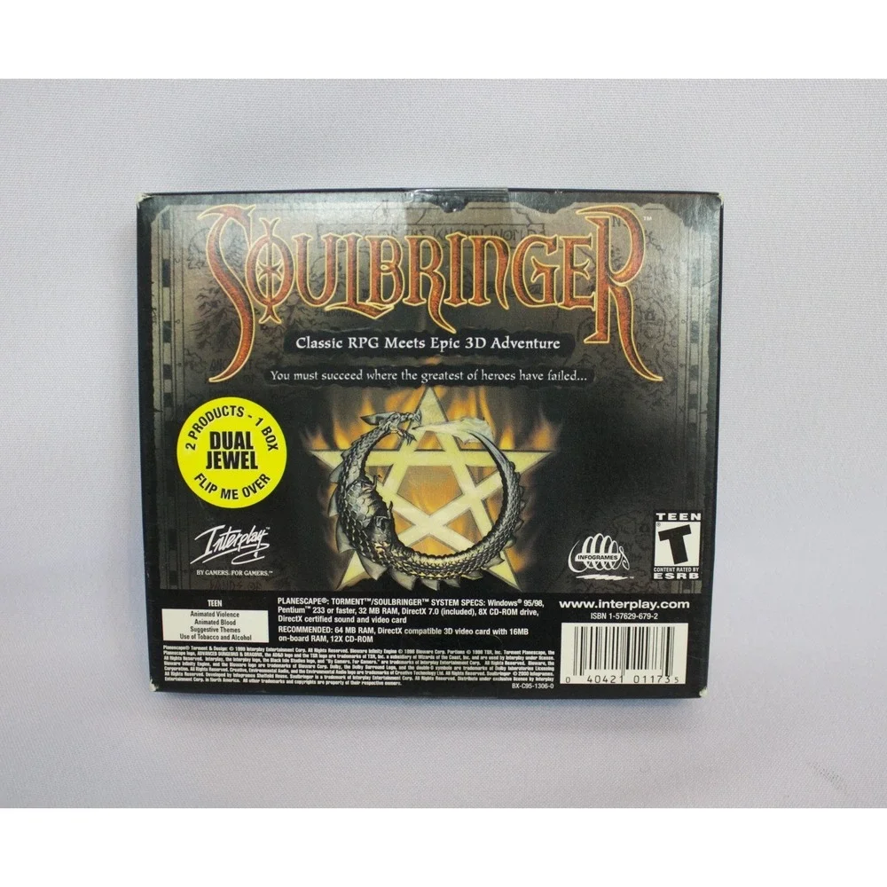 Planescape: Torment & Soulbringer Dungeons & Dragons PC Dual Jewel CDs 1999